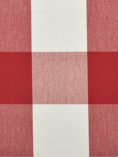 Moonbay Checks Versatile Pleat Cotton Curtains (Color: Cardinal)