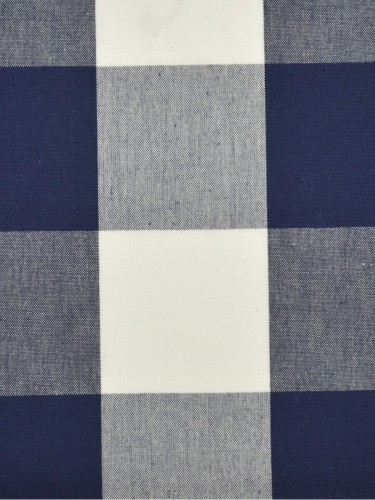 Moonbay Checks Concealed Tab Top Cotton Curtains (Color: Duke blue)