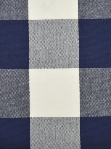 Moonbay Checks Double Pinch Pleat Cotton Curtains (Color: Duke blue)