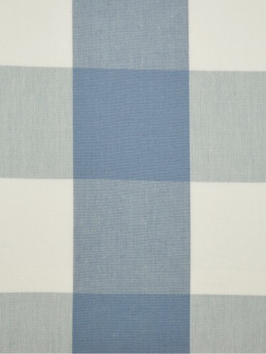 Moonbay Checks Concealed Tab Top Cotton Curtains (Color: Sky blue)
