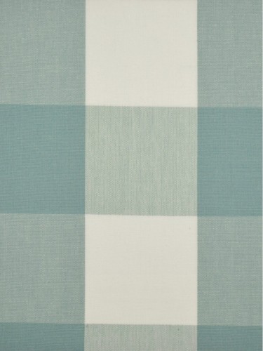 Moonbay Checks Concealed Tab Top Cotton Curtains (Color: Powder blue)