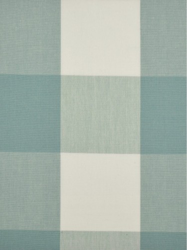 Moonbay Checks Eyelet Cotton Curtains (Color: Powder blue)