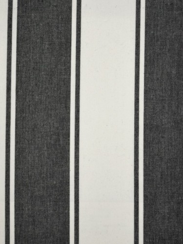 Moonbay Stripe Cotton  Custom Made Curtains (Color: Black)