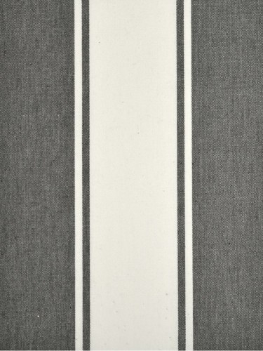 Moonbay Stripe Versatile Pleat Cotton Curtains (Color: Ebony)