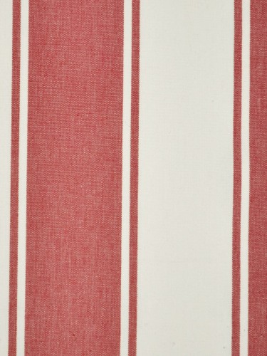 Moonbay Stripe Versatile Pleat Cotton Curtains (Color: Cardinal)