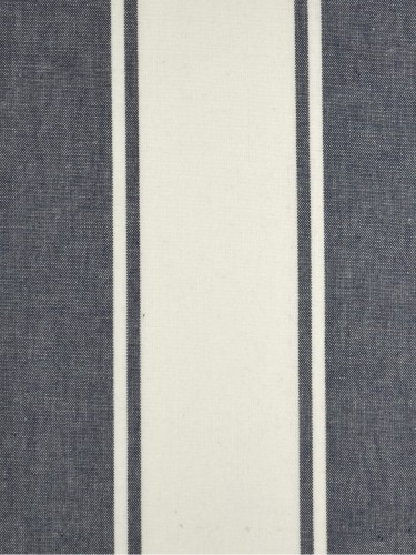 Moonbay Stripe Versatile Pleat Cotton Curtains (Color: Duke blue)