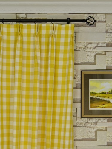 Moonbay Small Plaids Double Pinch Pleat Curtains Heading Style