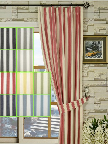 Moonbay Narrow-stripe Versatile Pleat Curtains