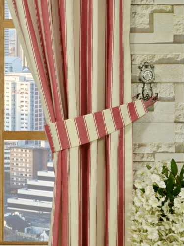 Moonbay Narrow-stripe Versatile Pleat Curtains Decorative Tiebacks