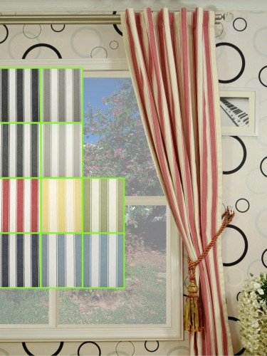 Moonbay Narrow-stripe Pure Cotton Fabrics Concealed Tab Top