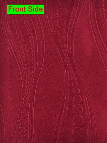 Swan Geometric Embossed Waves Concealed Tab Top Ready Made Curtains (Color: Barn Red)