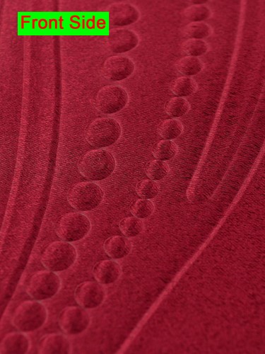 Swan Geometric Embossed Waves Tab Top Ready Made Curtains Fabric Detail in Barn Red