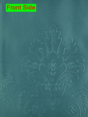 Swan Floral Embossed Bauhinia Concealed Tab Top Ready Made Curtains (Color: Dark Cyan)