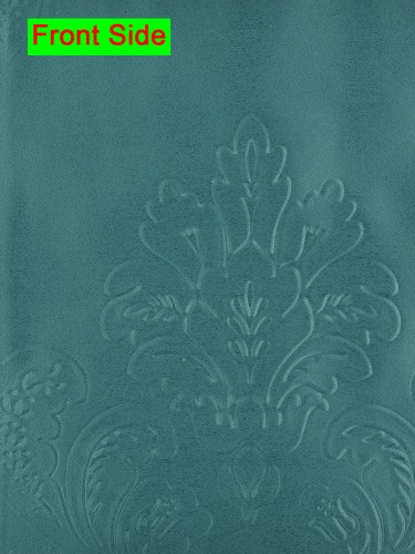 Embossed Huahinia Floral Wave Lined Valance with Decorations Custom Online (Color: Dark Cyan)