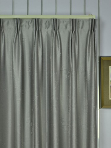 Swan Dimensional Embossed Medium-scale Floral Custom Made Curtains (Heading: Versatile Pleat)
