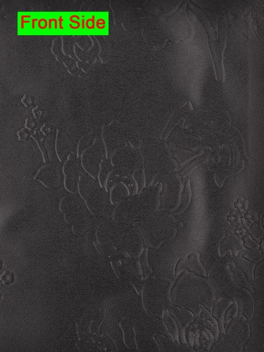 Swan Embossed Medium-scale Floral Tab Top Ready Made Curtains (Color: Jet)