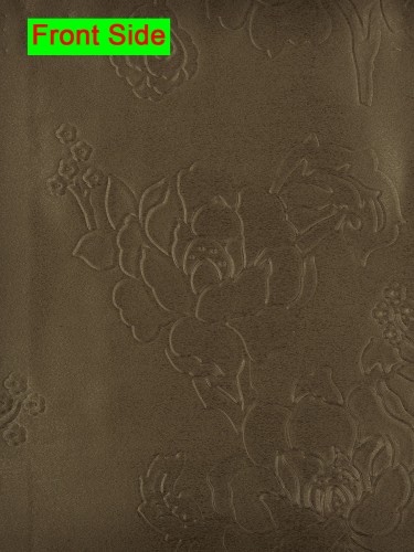 Swan Embossed Medium-scale Floral Tab Top Ready Made Curtains (Color: Raw Umber)