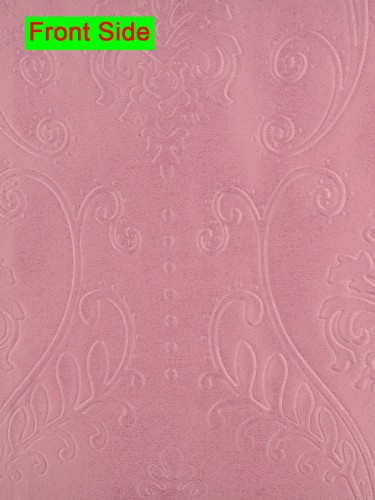 Swan Embossed Floral Damask Concealed Tab Top Ready Made Curtains (Color: Baker Miller Pink)