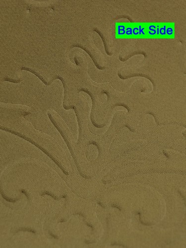 Swan Dimensional Embossed Floral Damask Custom Made Curtains Back Side in Bistre Brown