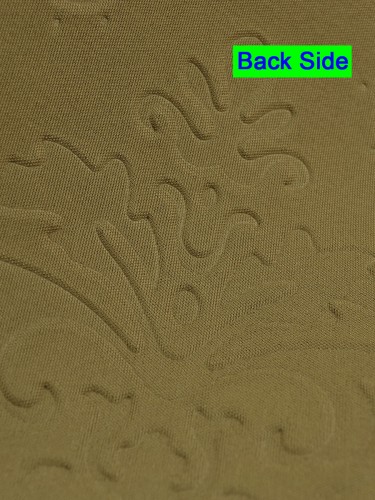 Embossed Floral Damask Flat Splicing Valance and Curtains Custom Online Back Side in Bistre Brown