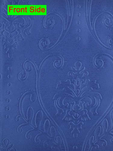 Embossed Floral Damask Flat Splicing Valance and Curtains (Color: Brandeis Blue)