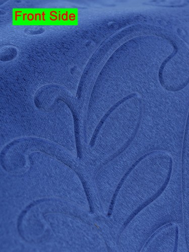 Swan Embossed Floral Damask Concealed Tab Top Ready Made Curtains Fabric Detail in Brandeis Blue