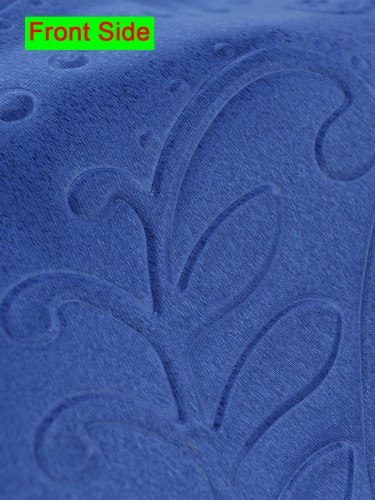 Swan Dimensional Embossed Floral Damask Custom Made Curtains Fabric Detail in Brandeis Blue