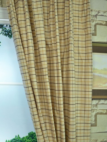 Paroo Cotton Blend Small Plaid Versatile Pleat Curtain Fabric
