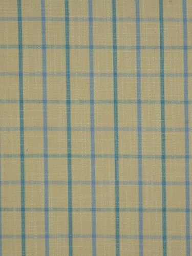 Hudson Cotton Blend Small Plaid Tab Top Curtain (Color: Capri)