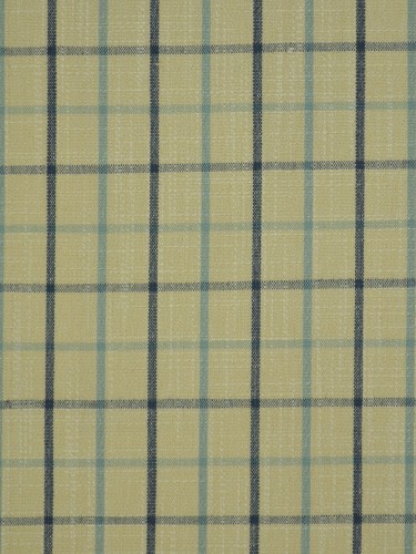 Paroo Cotton Blend Small Plaid Double Pinch Pleat Curtain (Color: Bondi blue)