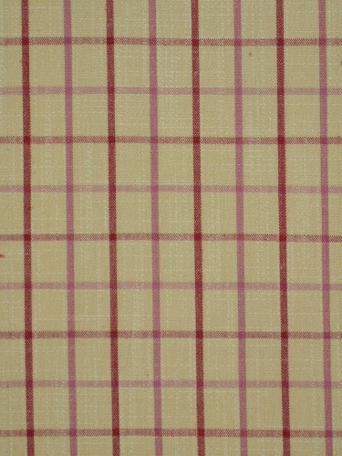 Paroo Cotton Blend Small Plaid Double Pinch Pleat Curtain (Color: Cardinal)