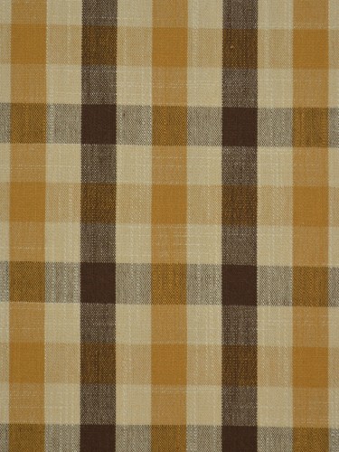 Paroo Cotton Blend Small Check Tab Top Curtain (Color: Coffee)