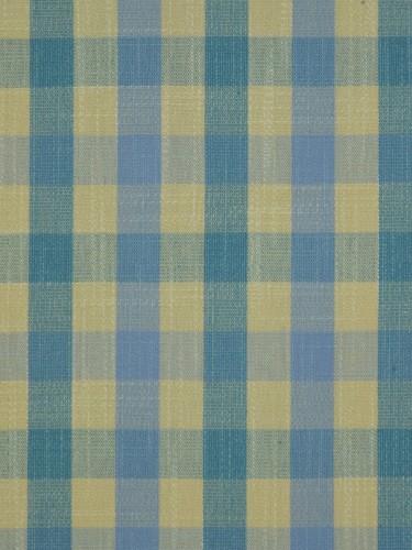 Paroo Cotton Blend Small Check Tab Top Curtain (Color: Capri)