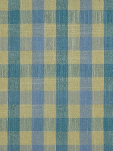 Paroo Cotton Blend Small Check Versatile Pleat Curtain (Color: Capri)