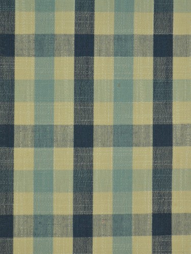 Paroo Cotton Blend Small Check Custom Made Curtains (Color: Bondi blue)