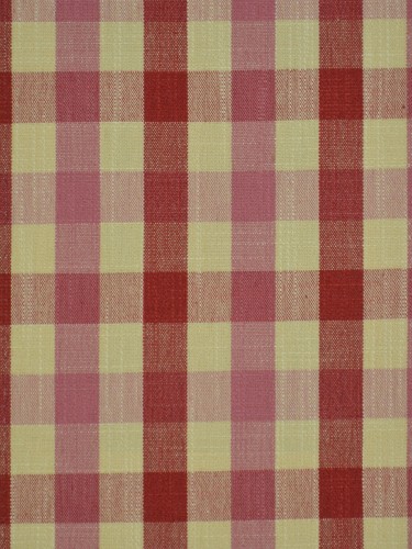 Paroo Cotton Blend Small Check Versatile Pleat Curtain (Color: Cardinal)