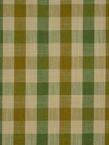 Paroo Cotton Blend Small Check Double Pinch Pleat Curtain (Color: Olive)