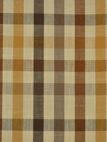 Paroo Cotton Blend Middle Check Fabric Samples (Color: Coffee)