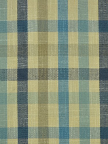 Paroo Cotton Blend Middle Check Custom Made Curtains (Color: Bondi blue)