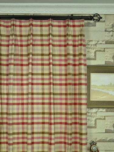 Paroo Cotton Blend Middle Check Versatile Pleat Curtain Heading Style
