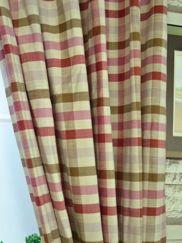 Paroo Cotton Blend Middle Check Versatile Pleat Curtain Fabric