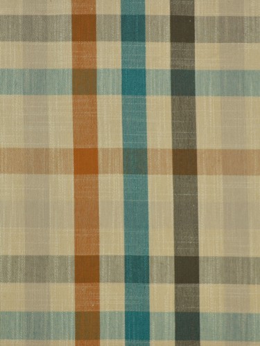 Paroo Cotton Blend Middle Check Concaeled Tab Top Curtain (Color: Celadon Blue)