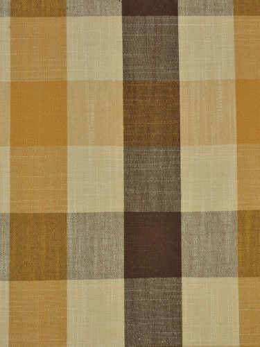 Paroo Cotton Blend Bold-scale Check Double Pinch Pleat Curtain (Color: Coffee)