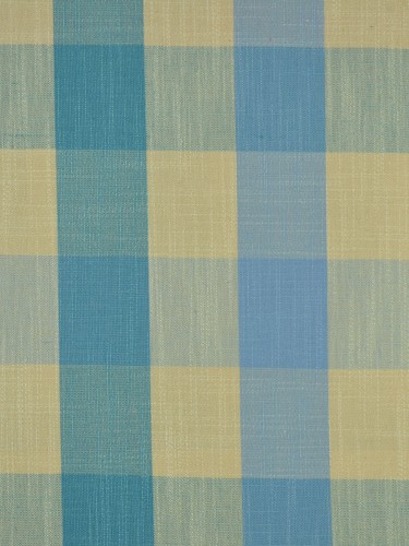 Paroo Cotton Blend Bold-scale Check Tab Top Curtain (Color: Capri)