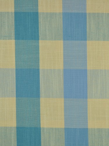 Paroo Cotton Blend Bold-scale Check Versatile Pleat Curtain (Color: Capri)