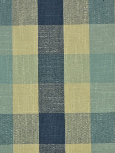 Paroo Cotton Blend Bold-scale Check Concaeled Tab Top Curtain (Color: Bondi blue)