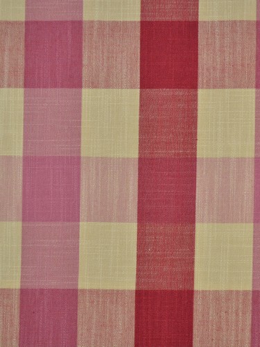 Paroo Cotton Blend Bold-scale Check Double Pinch Pleat Curtain (Color: Cardinal)