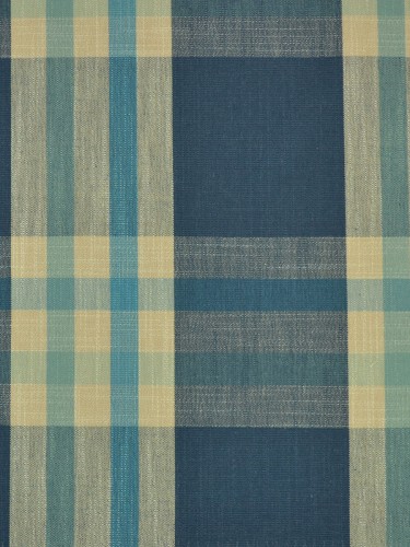Paroo Cotton Blend Large Plaid Versatile Pleat Curtain (Color: Bondi blue)