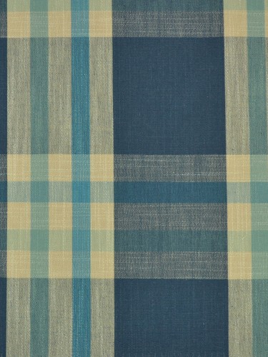 Paroo Cotton Blend Large Plaid Concaeled Tab Top Curtain (Color: Bondi blue)