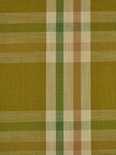 Paroo Cotton Blend Large Plaid Double Pinch Pleat Curtain (Color: Olive)